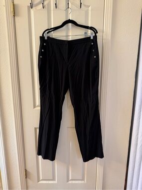 Briggs New York Black Boot Cut Dress Pants with Side Button Detail